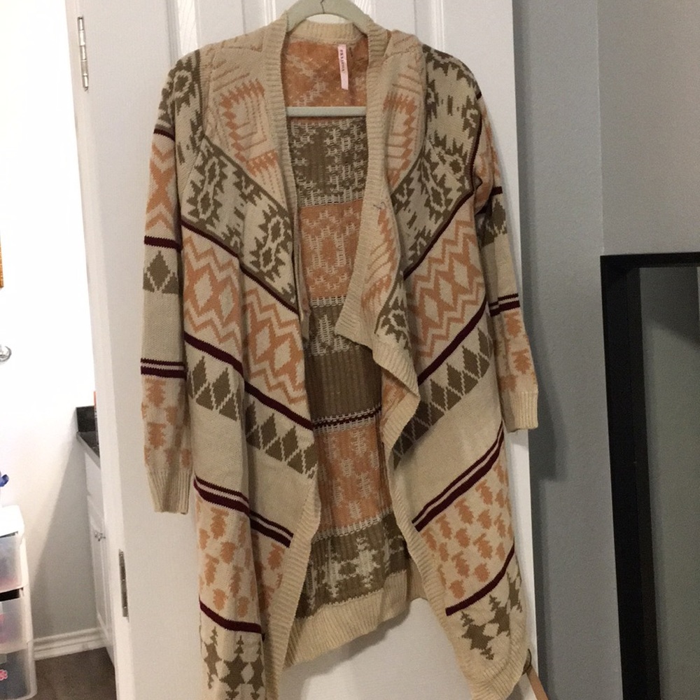 Gorgeous Cream Maroon & Hunter Cardigan S\M